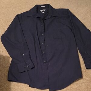 Van Heusen Navy Blue Button-Up Shirt
